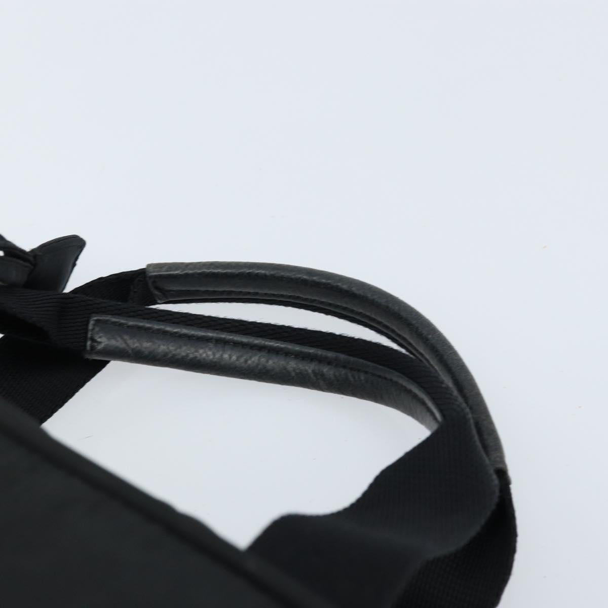 PRADA Hand Bag Nylon Black Silver Auth gh1778