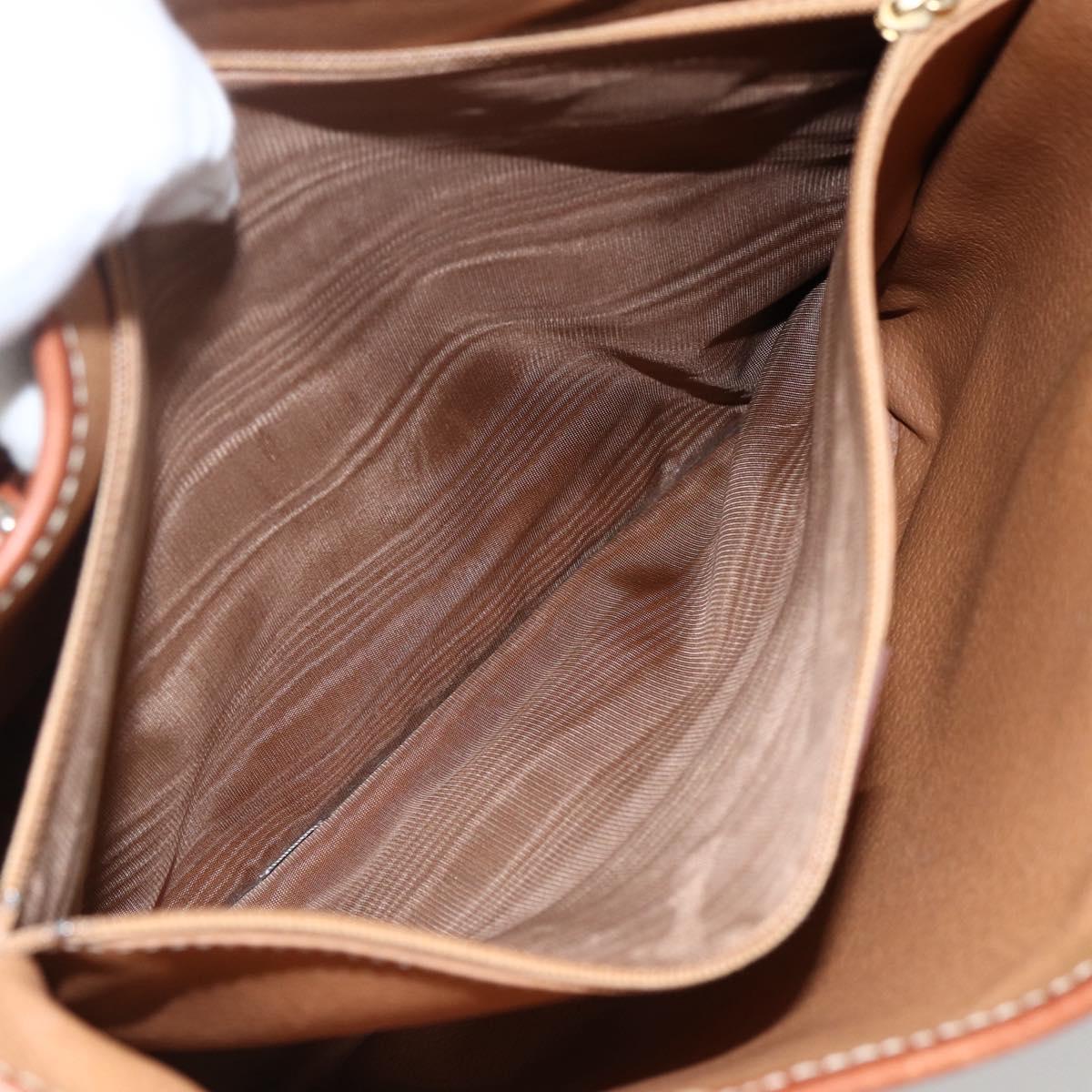 CELINE Macadam Canvas Hand Bag PVC Leather Brown Gold Auth gh1781