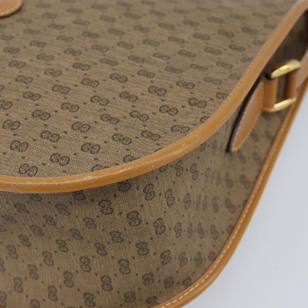 GUCCI Micro GG Supreme Shoulder Bag PVC Beige Gold 001 23 1036 Auth gh1782