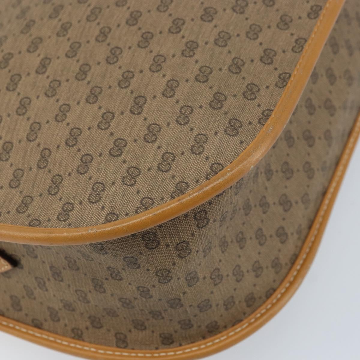 GUCCI Micro GG Supreme Shoulder Bag PVC Beige Gold 001 23 1036 Auth gh1782