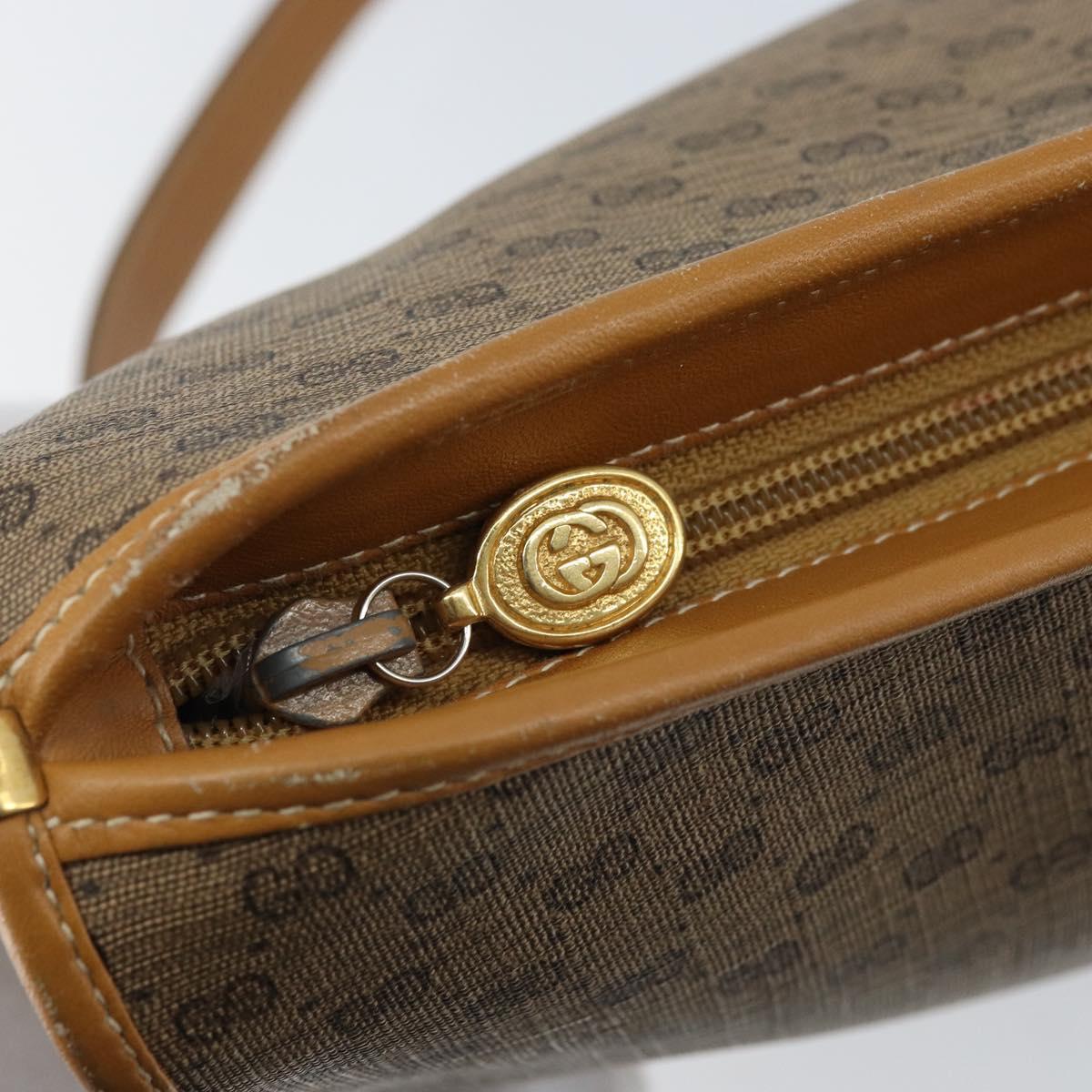 GUCCI Micro GG Supreme Shoulder Bag PVC Beige Gold 001 23 1036 Auth gh1782