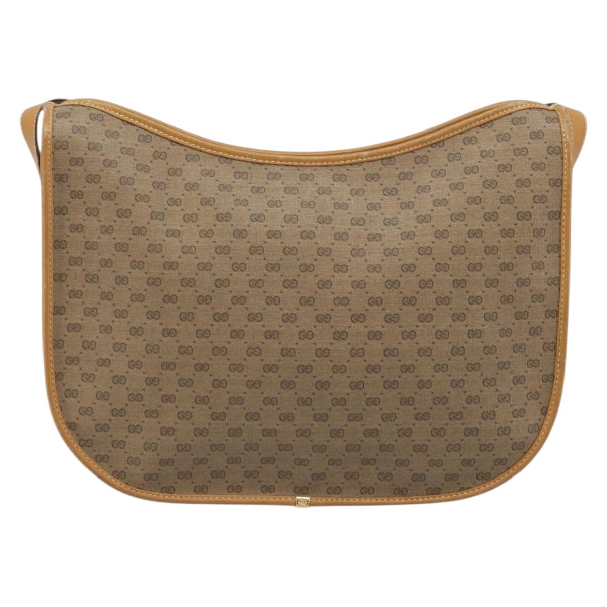 GUCCI Micro GG Supreme Shoulder Bag PVC Beige Gold 001 23 1036 Auth gh1782