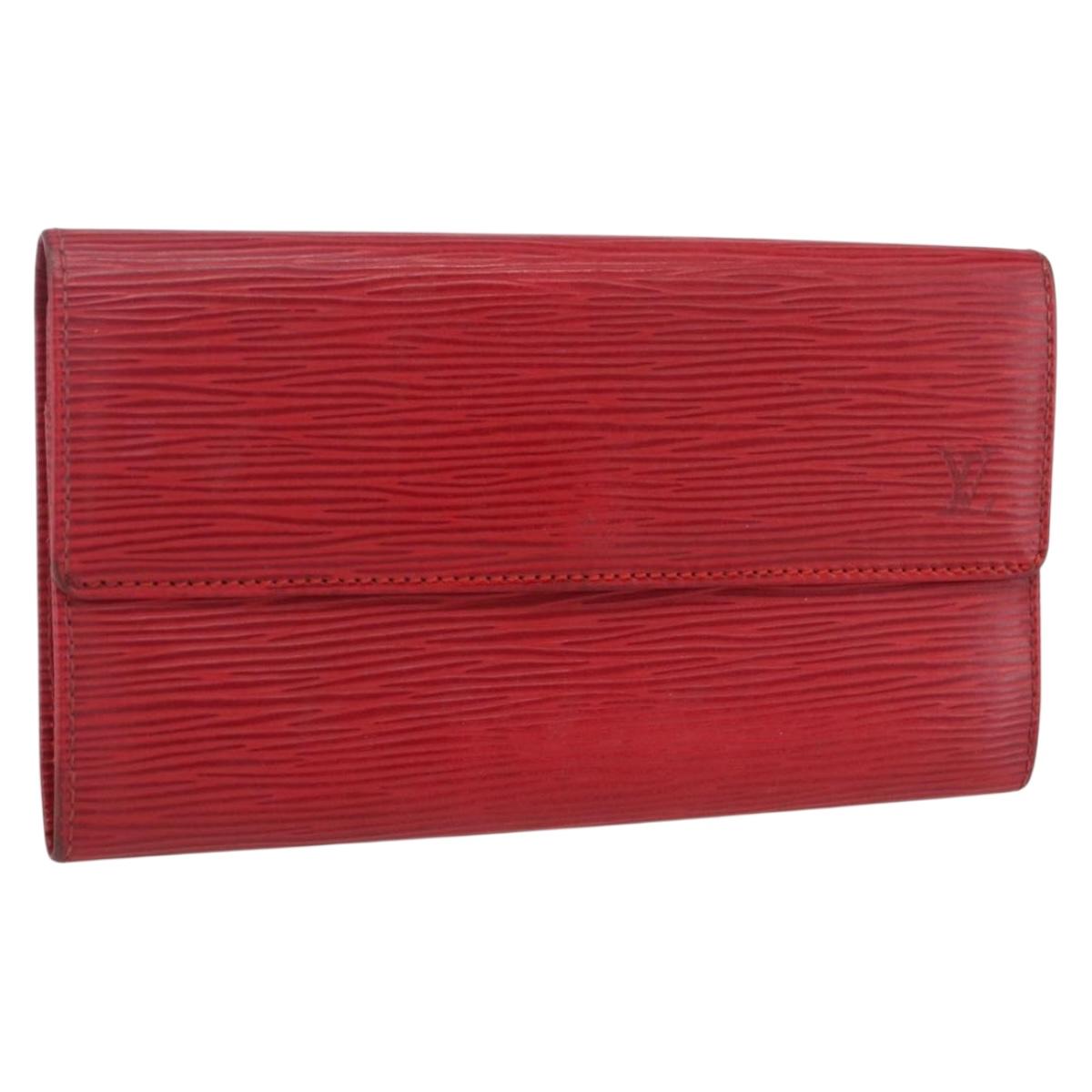 LOUIS VUITTON Epi Porte Monnaie Billets Cartes Credit Red M63487 LV Auth gh1786