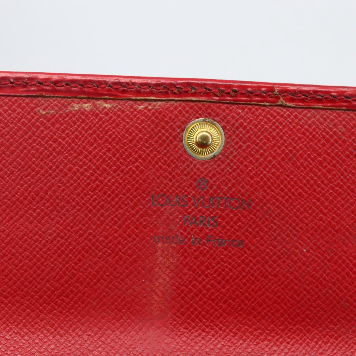 LOUIS VUITTON Epi Porte Monnaie Billets Cartes Credit Red M63487 LV Auth gh1786