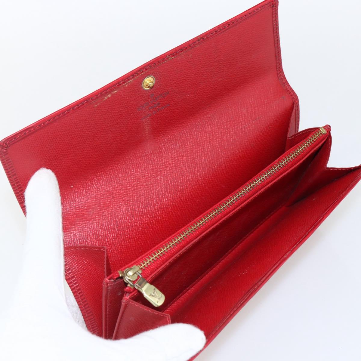 LOUIS VUITTON Epi Porte Monnaie Billets Cartes Credit Red M63487 LV Auth gh1786