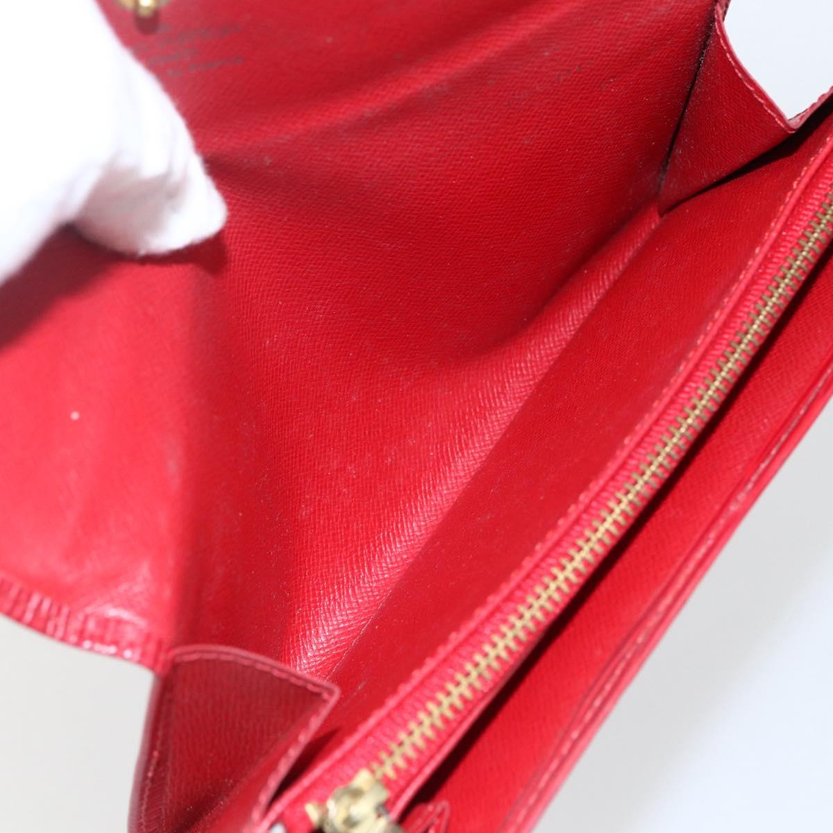 LOUIS VUITTON Epi Porte Monnaie Billets Cartes Credit Red M63487 LV Auth gh1786