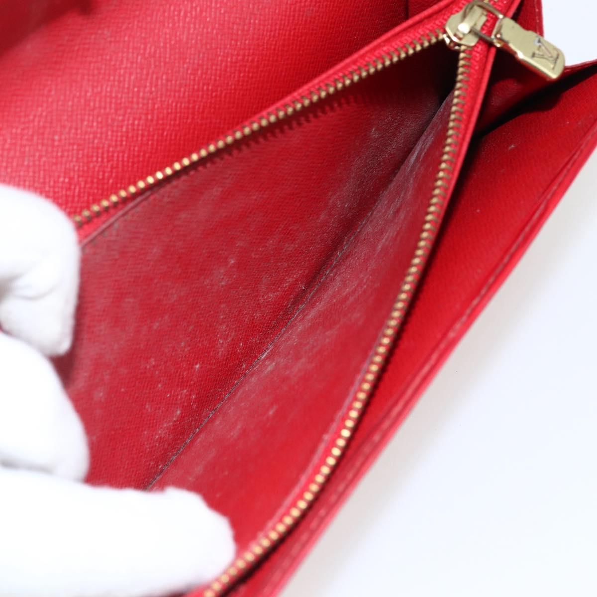 LOUIS VUITTON Epi Porte Monnaie Billets Cartes Credit Red M63487 LV Auth gh1786