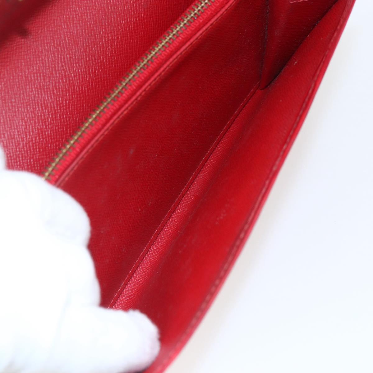 LOUIS VUITTON Epi Porte Monnaie Billets Cartes Credit Red M63487 LV Auth gh1786