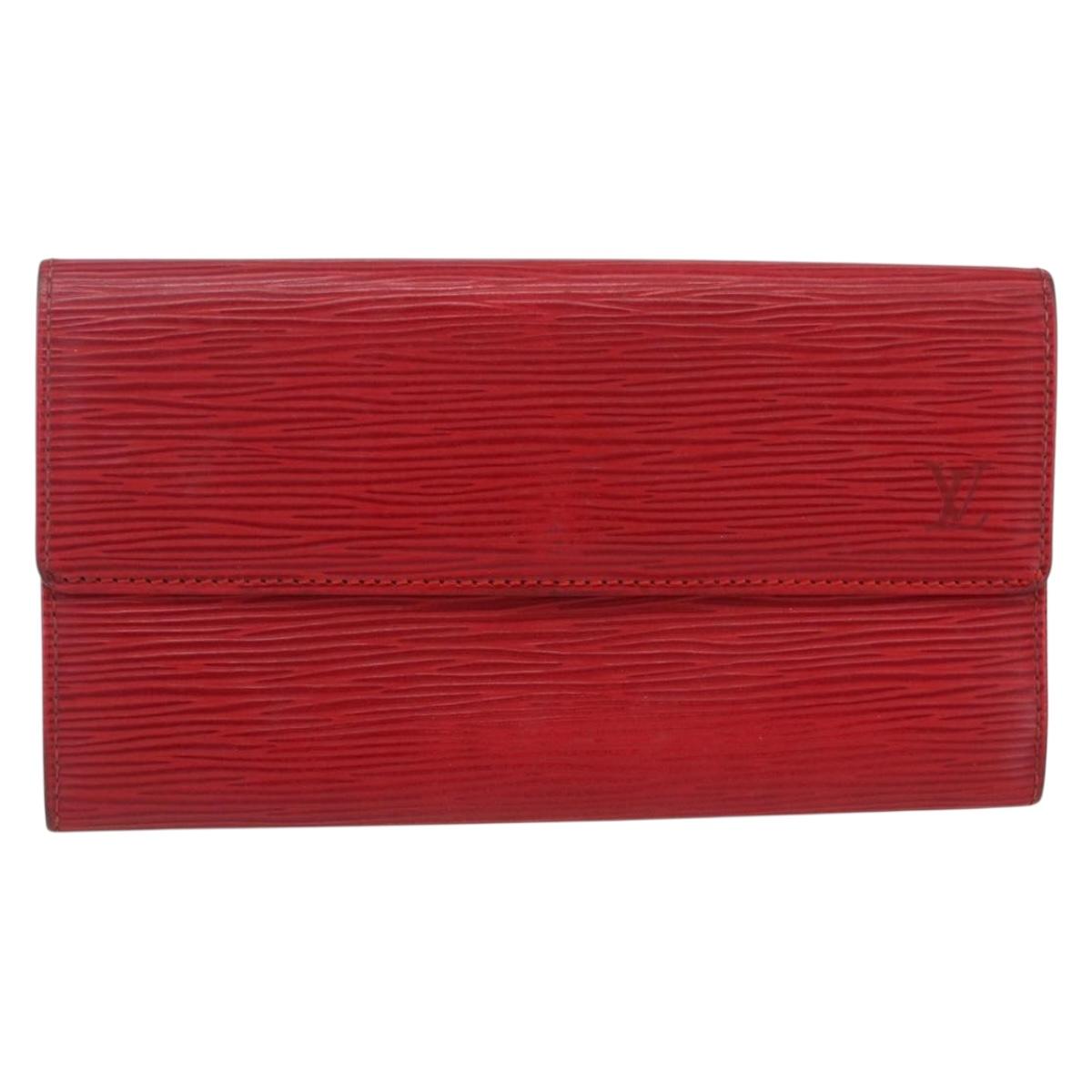 LOUIS VUITTON Epi Porte Monnaie Billets Cartes Credit Red M63487 LV Auth gh1786