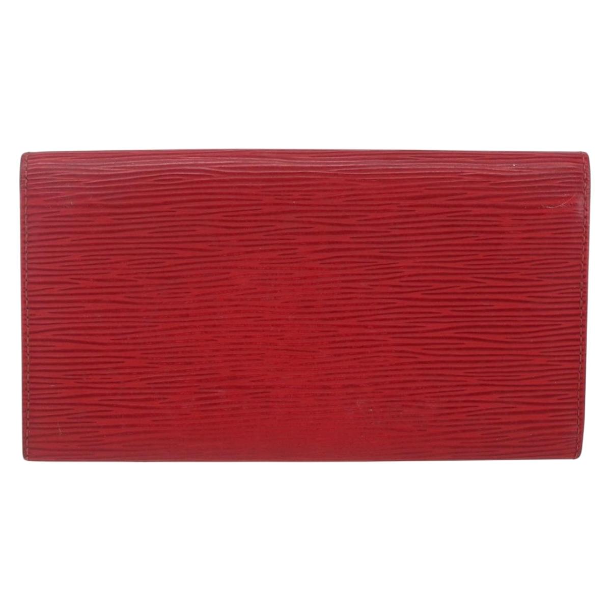 LOUIS VUITTON Epi Porte Monnaie Billets Cartes Credit Red M63487 LV Auth gh1786