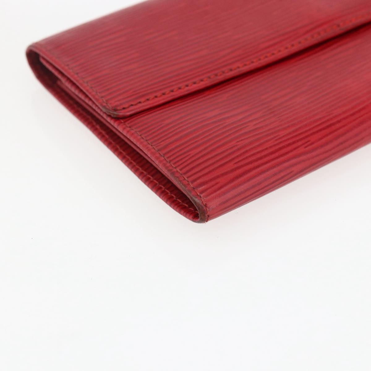 LOUIS VUITTON Epi Porte Monnaie Billets Cartes Credit Red M63487 LV Auth gh1786