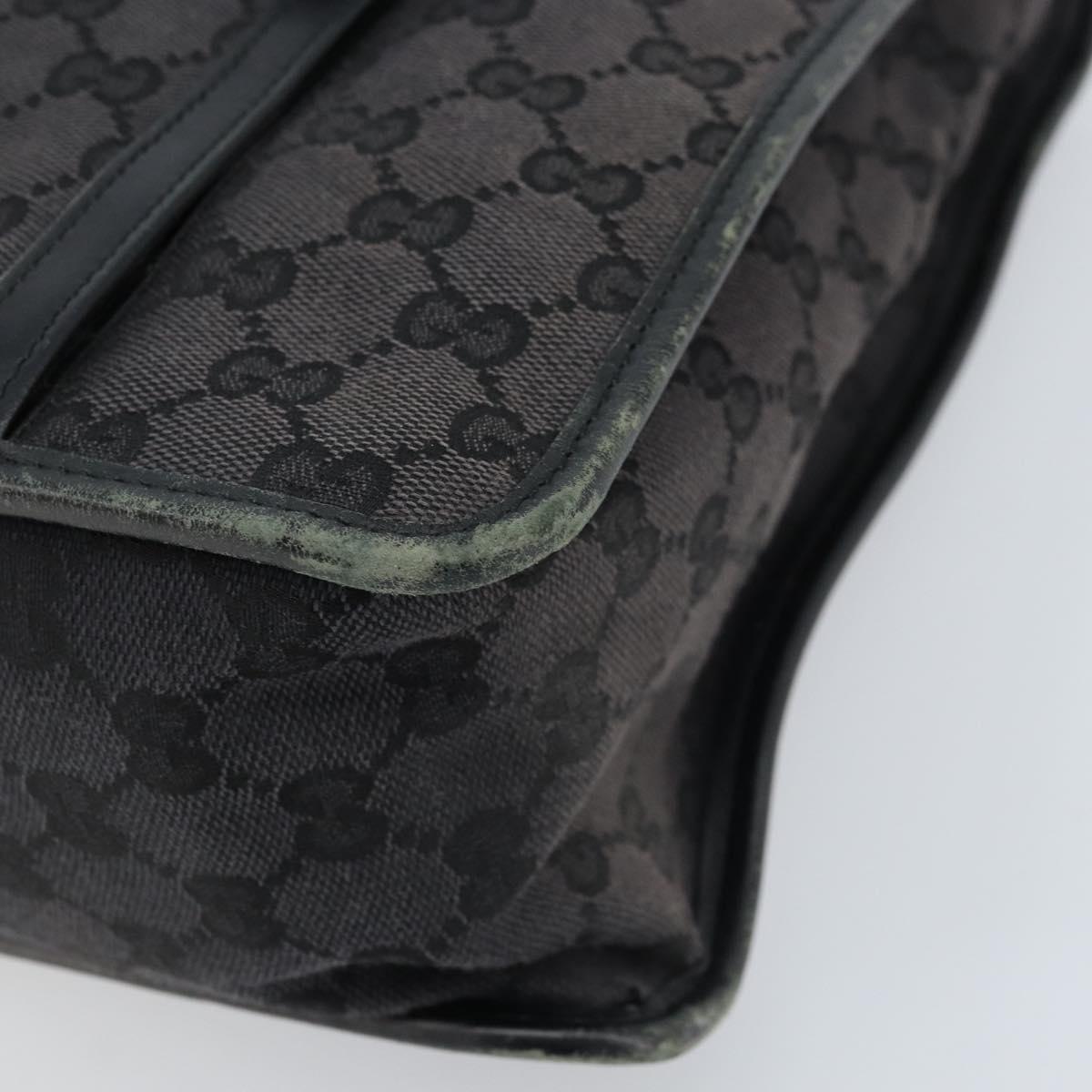 GUCCI GG Canvas Hand Bag Black Gold 000 0854 Auth gh1791
