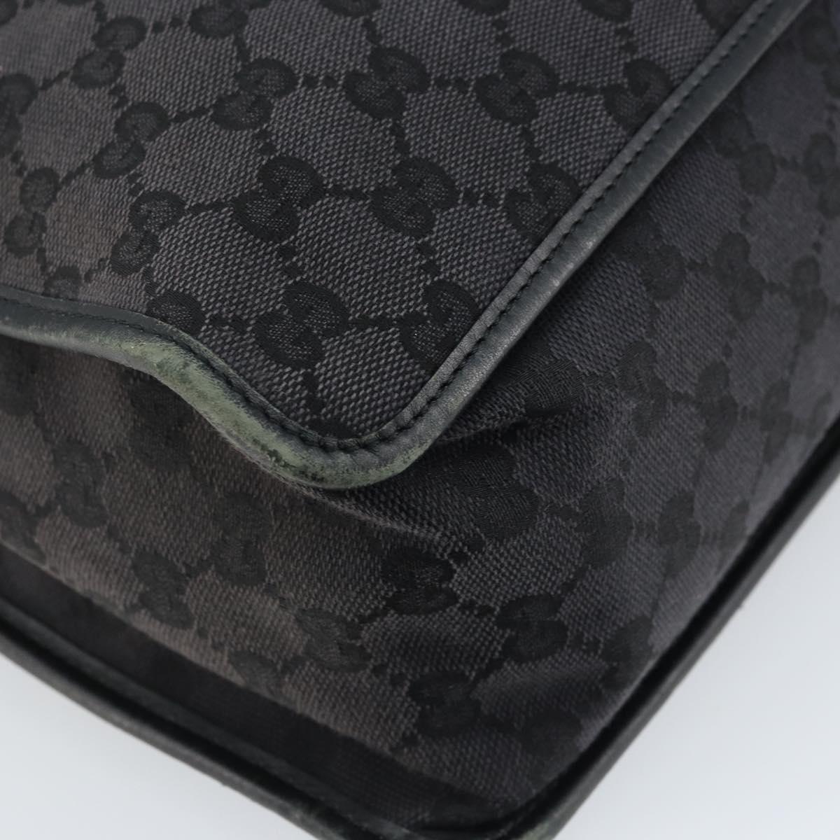 GUCCI GG Canvas Hand Bag Black Gold 000 0854 Auth gh1791