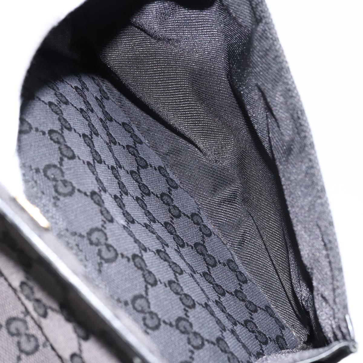 GUCCI GG Canvas Hand Bag Black Gold 000 0854 Auth gh1791