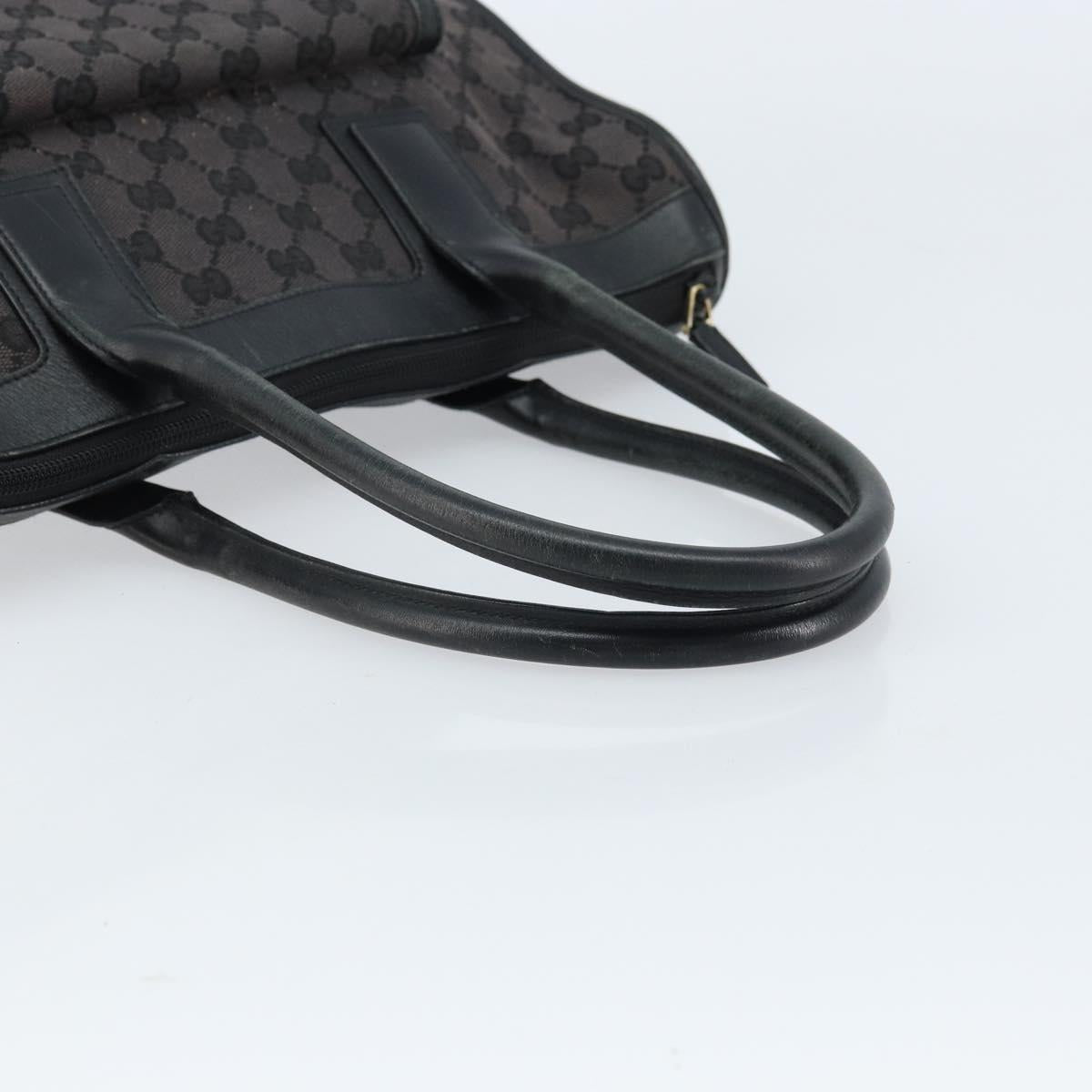 GUCCI GG Canvas Hand Bag Black Gold 000 0854 Auth gh1791