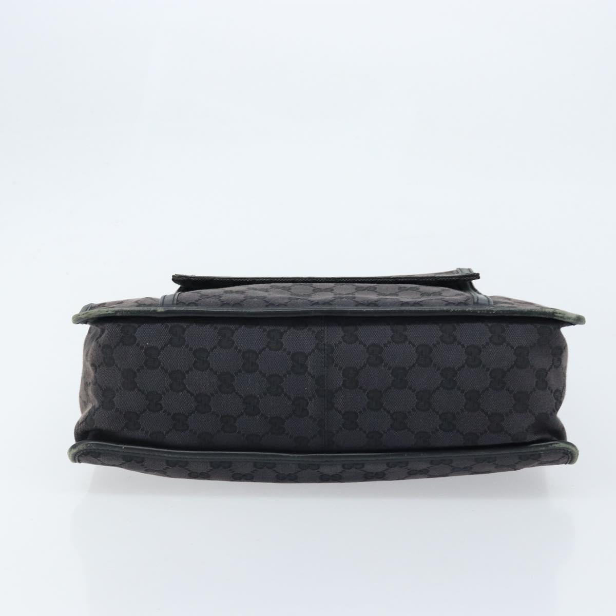 GUCCI GG Canvas Hand Bag Black Gold 000 0854 Auth gh1791