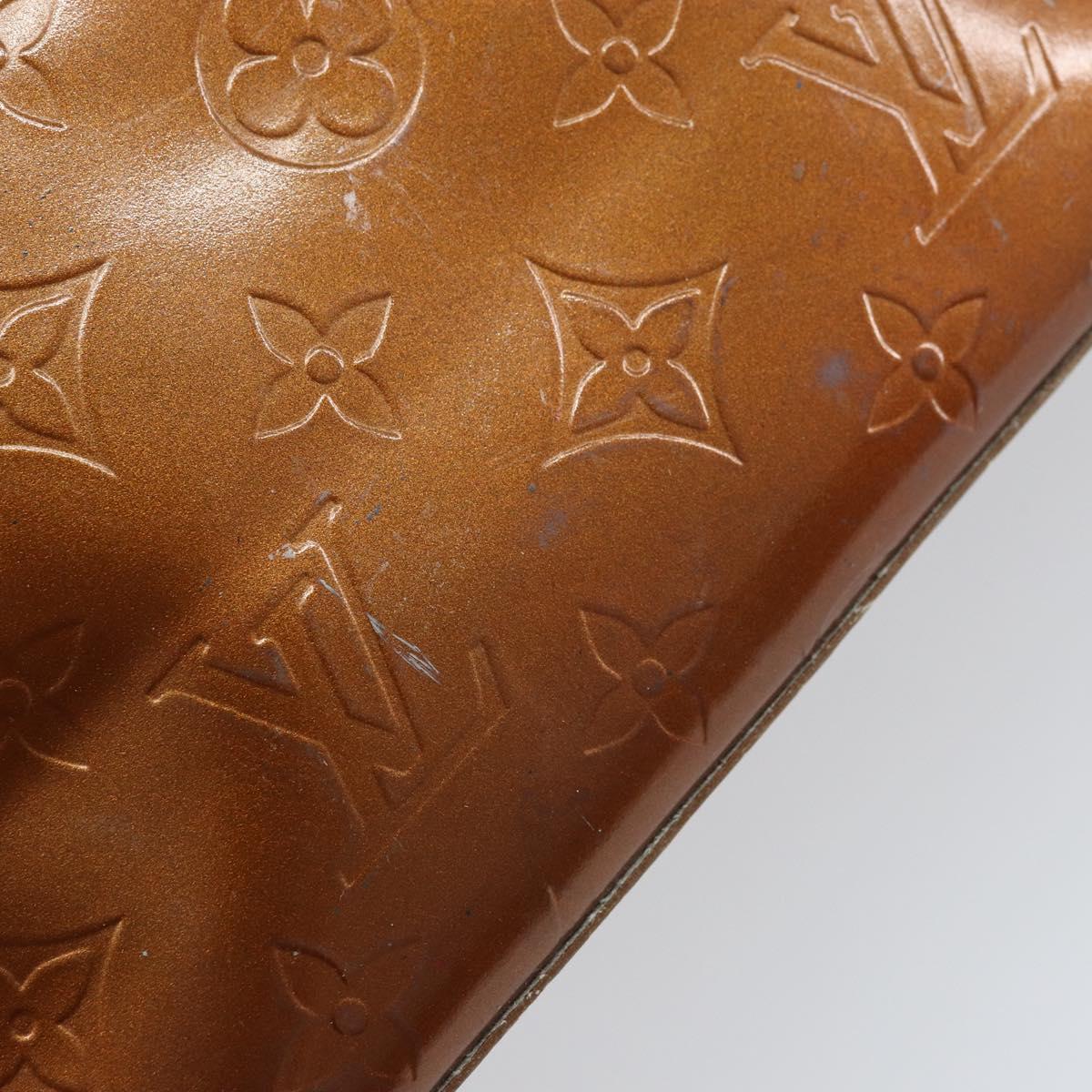 LOUIS VUITTON Monogram Vernis Reade PM Hand Bag Bronze M91146 LV Auth gh1794