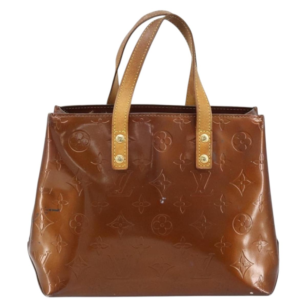 LOUIS VUITTON Monogram Vernis Reade PM Hand Bag Bronze M91146 LV Auth gh1794