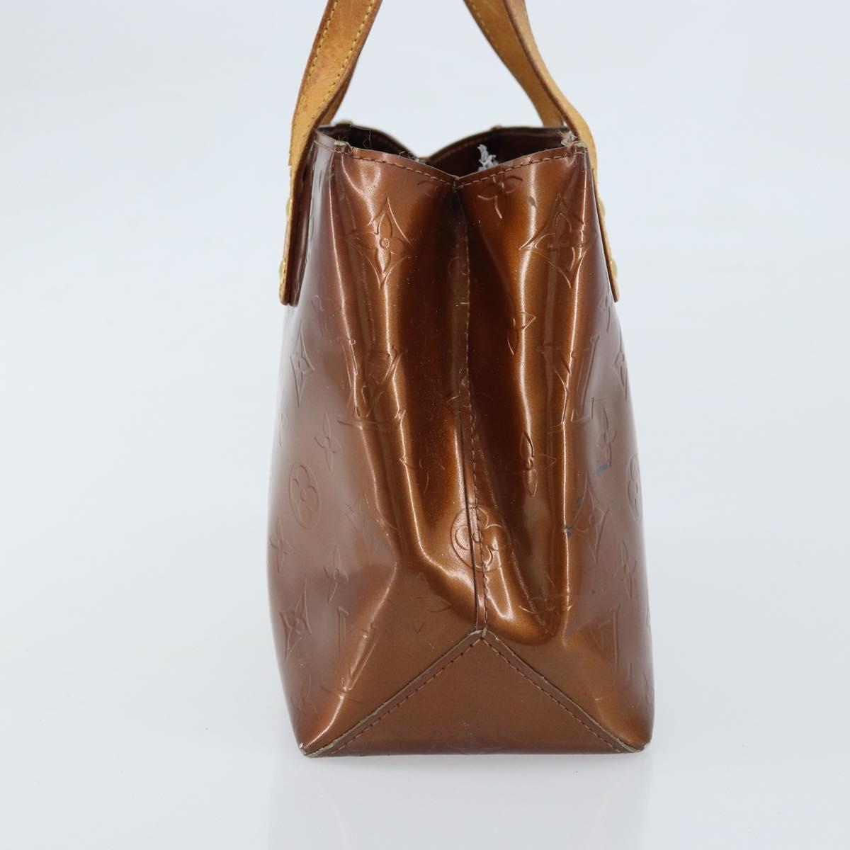 LOUIS VUITTON Monogram Vernis Reade PM Hand Bag Bronze M91146 LV Auth gh1794