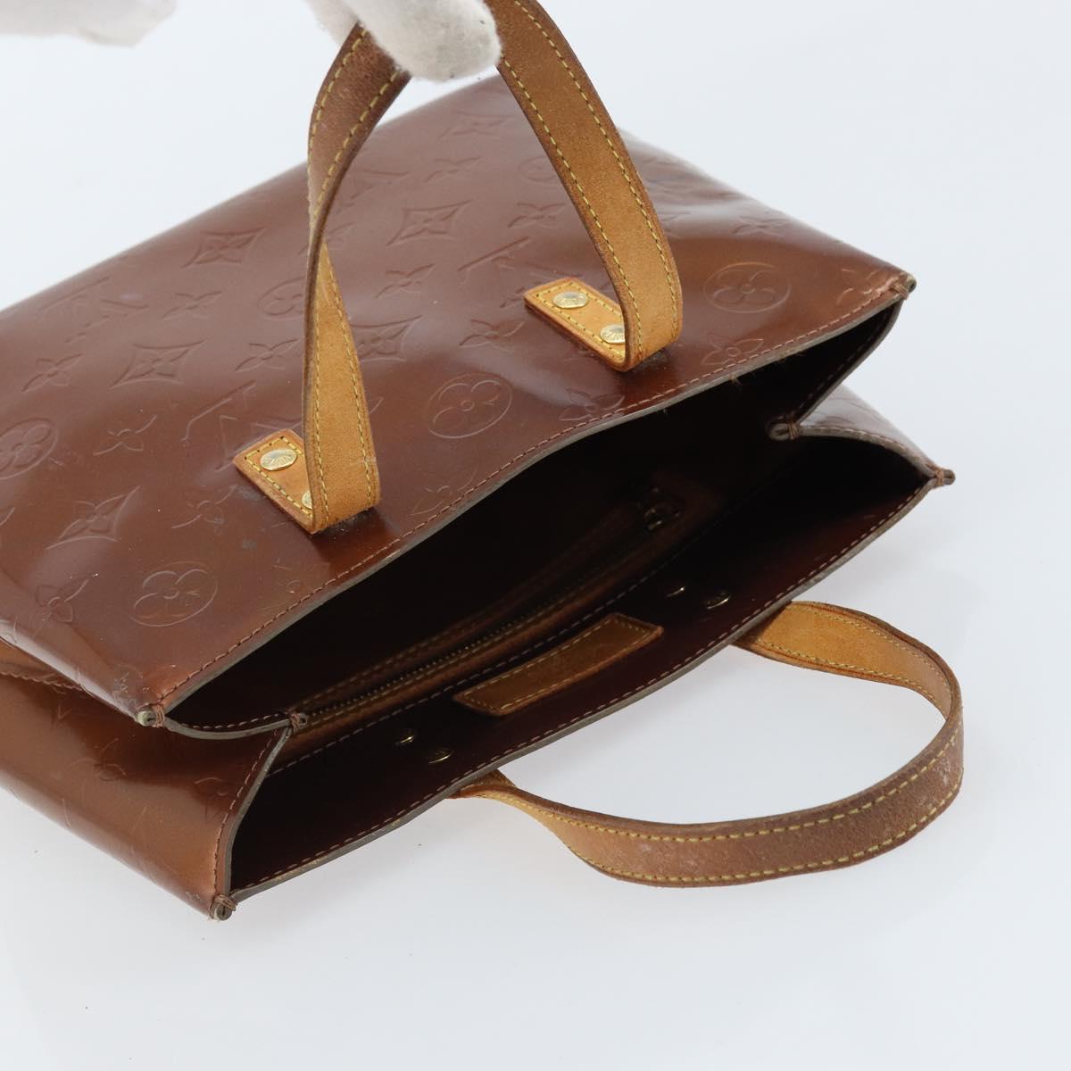 LOUIS VUITTON Monogram Vernis Reade PM Hand Bag Bronze M91146 LV Auth gh1794