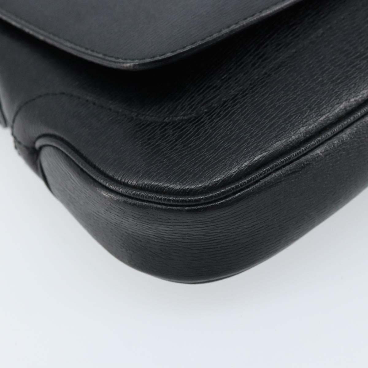 GUCCI Jackie Shoulder Bag Leather Black Gold 001 3824 3444 Auth gh1801