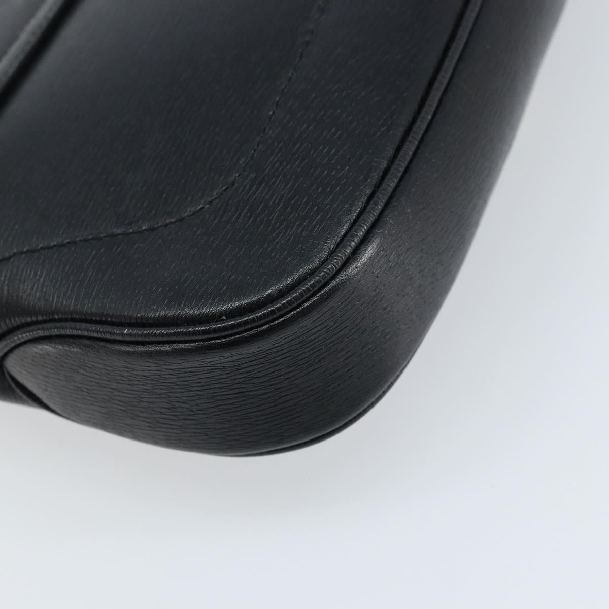 GUCCI Jackie Shoulder Bag Leather Black Gold 001 3824 3444 Auth gh1801