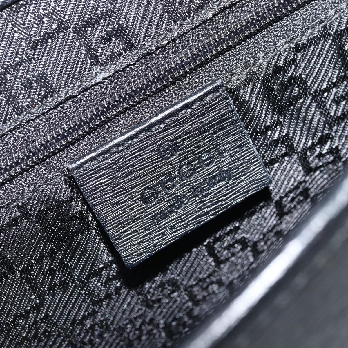 GUCCI Jackie Shoulder Bag Leather Black Gold 001 3824 3444 Auth gh1801