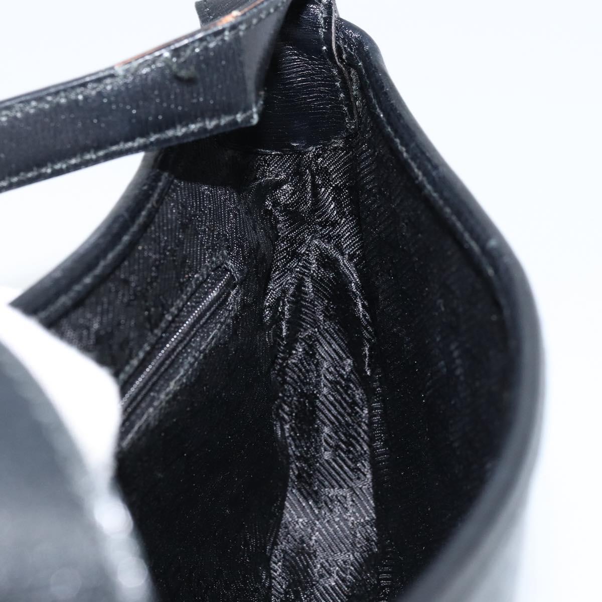 GUCCI Jackie Shoulder Bag Leather Black Gold 001 3824 3444 Auth gh1801