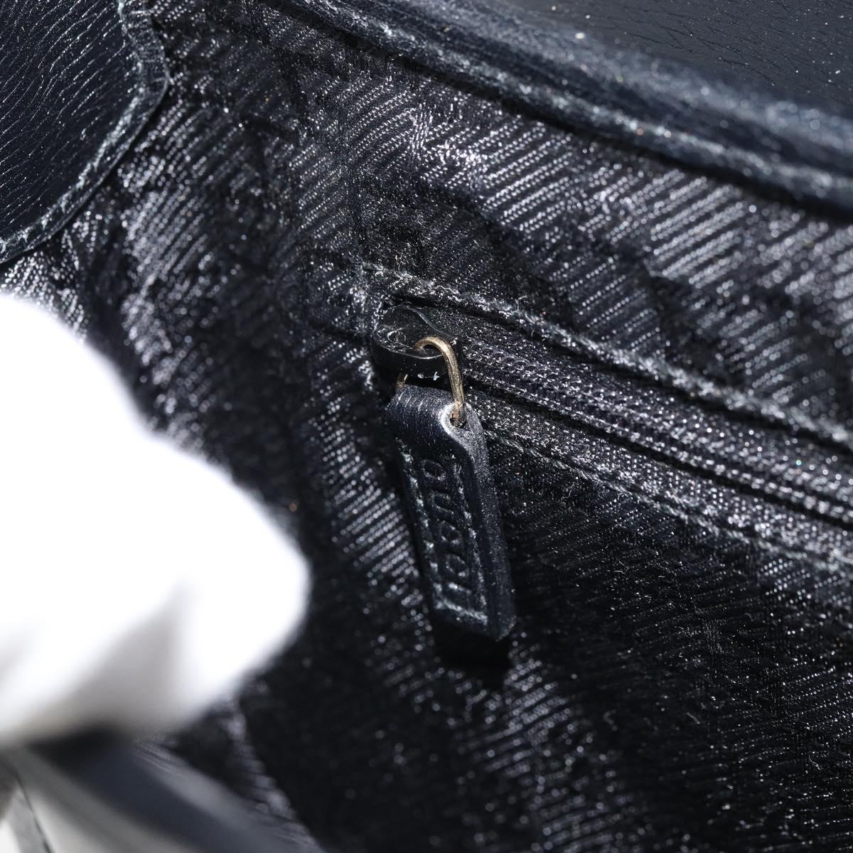 GUCCI Jackie Shoulder Bag Leather Black Gold 001 3824 3444 Auth gh1801