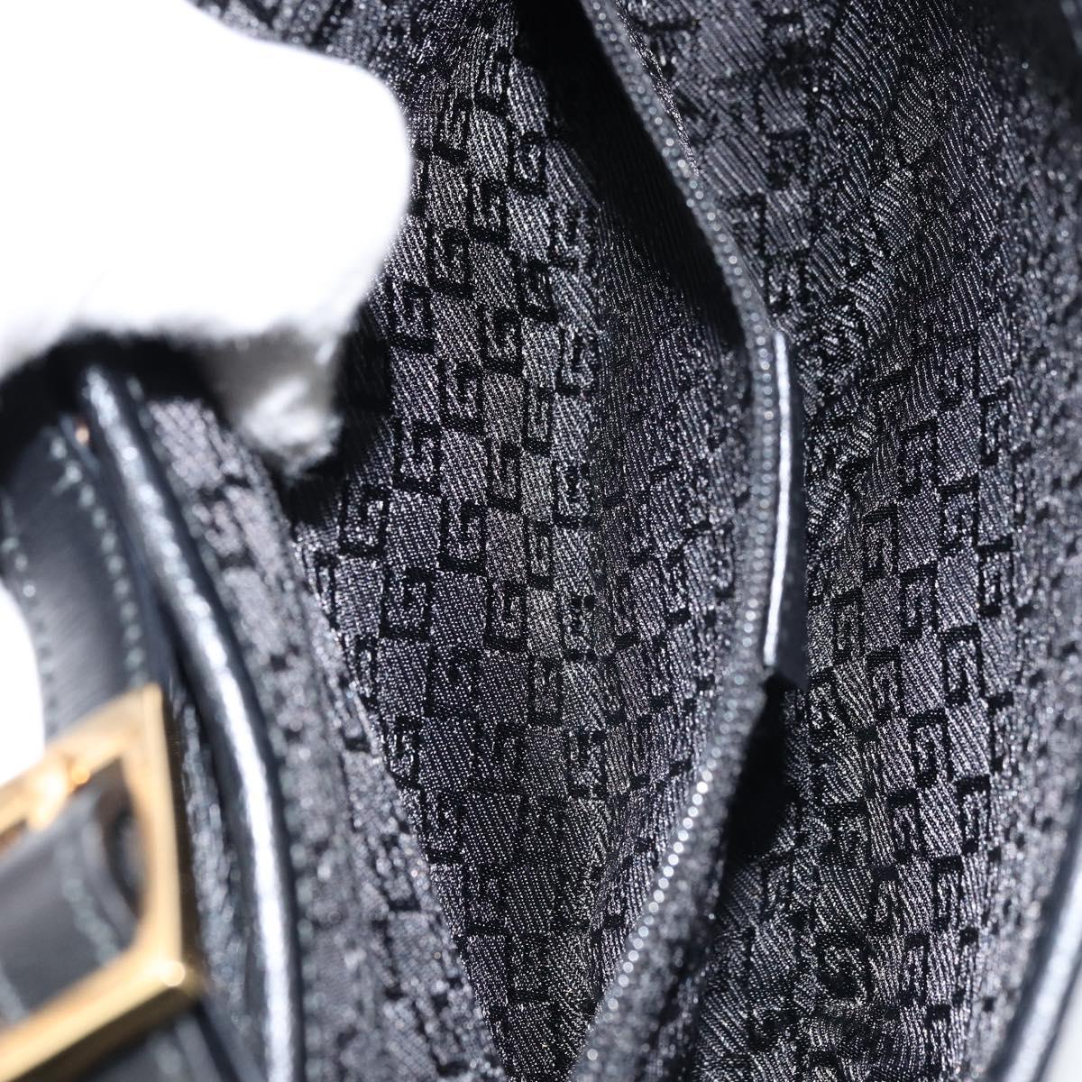 GUCCI Jackie Shoulder Bag Leather Black Gold 001 3824 3444 Auth gh1801