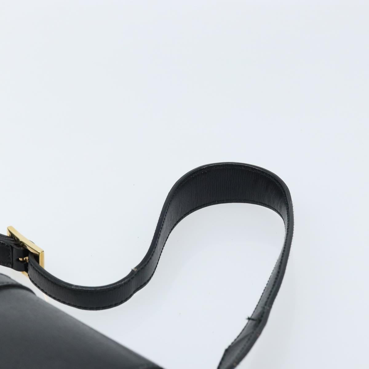 GUCCI Jackie Shoulder Bag Leather Black Gold 001 3824 3444 Auth gh1801