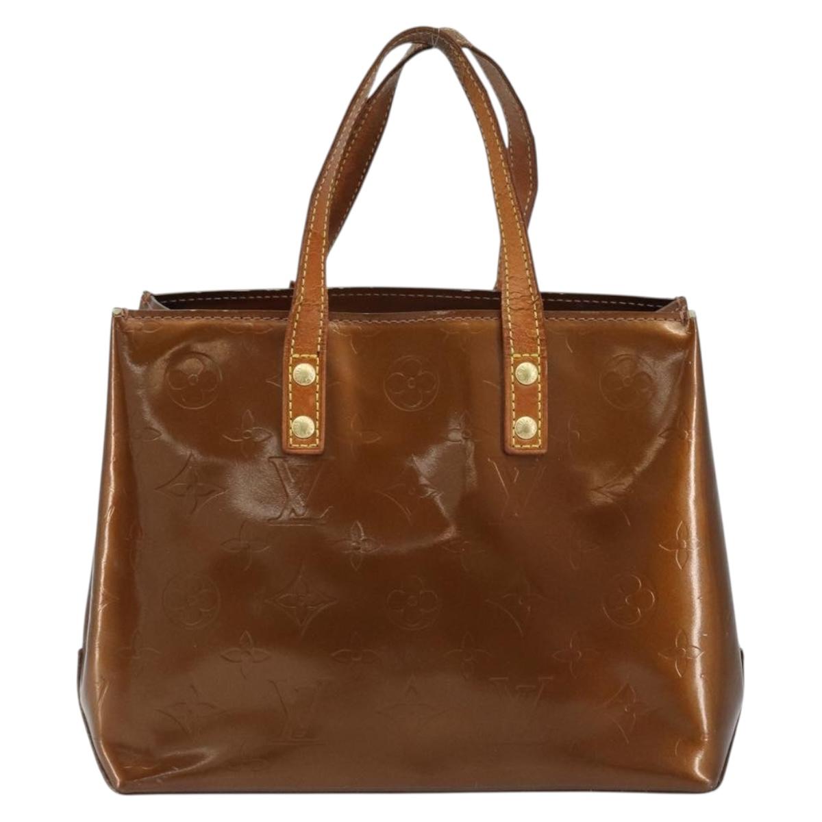LOUIS VUITTON Monogram Vernis Reade PM Hand Bag Bronze M91146 LV Auth gh1803