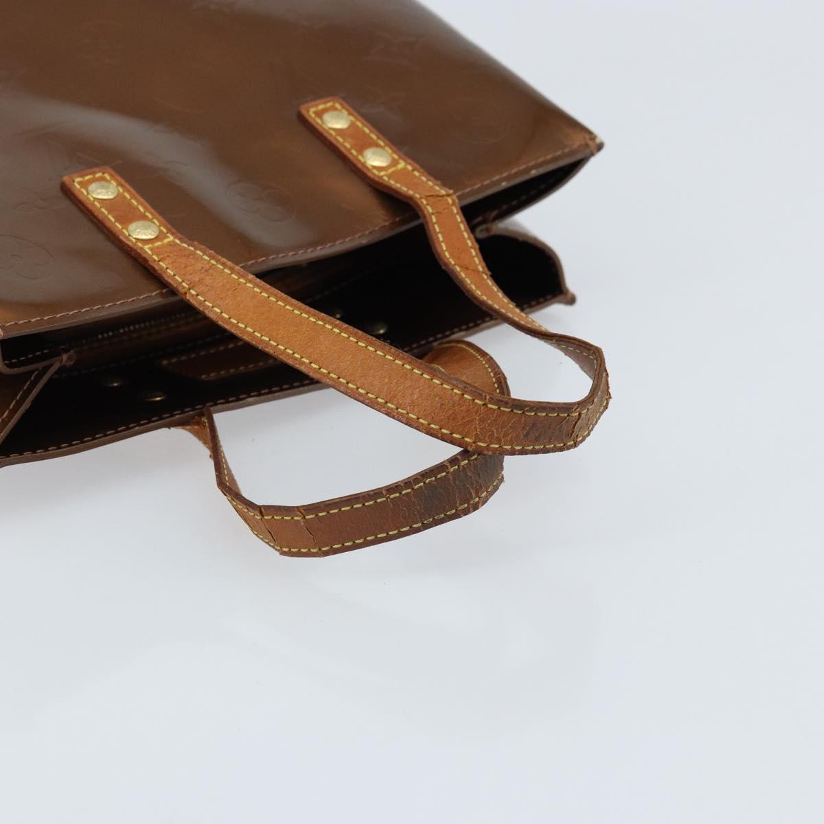 LOUIS VUITTON Monogram Vernis Reade PM Hand Bag Bronze M91146 LV Auth gh1803