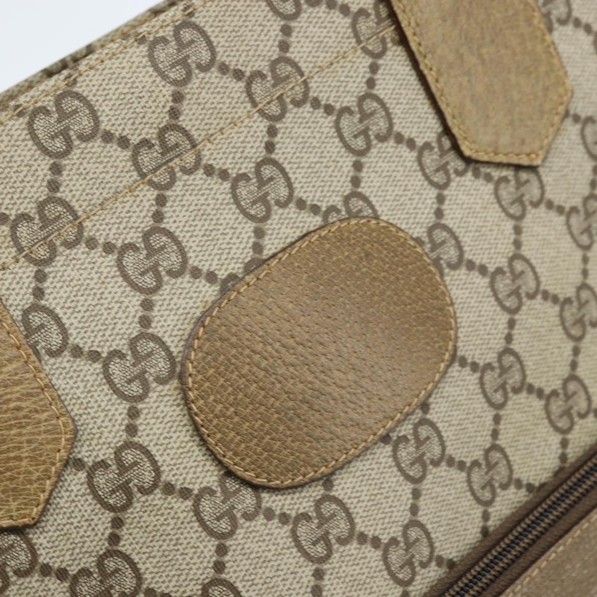 GUCCI GG Supreme Tote Bag PVC Beige Gold Auth gh1804