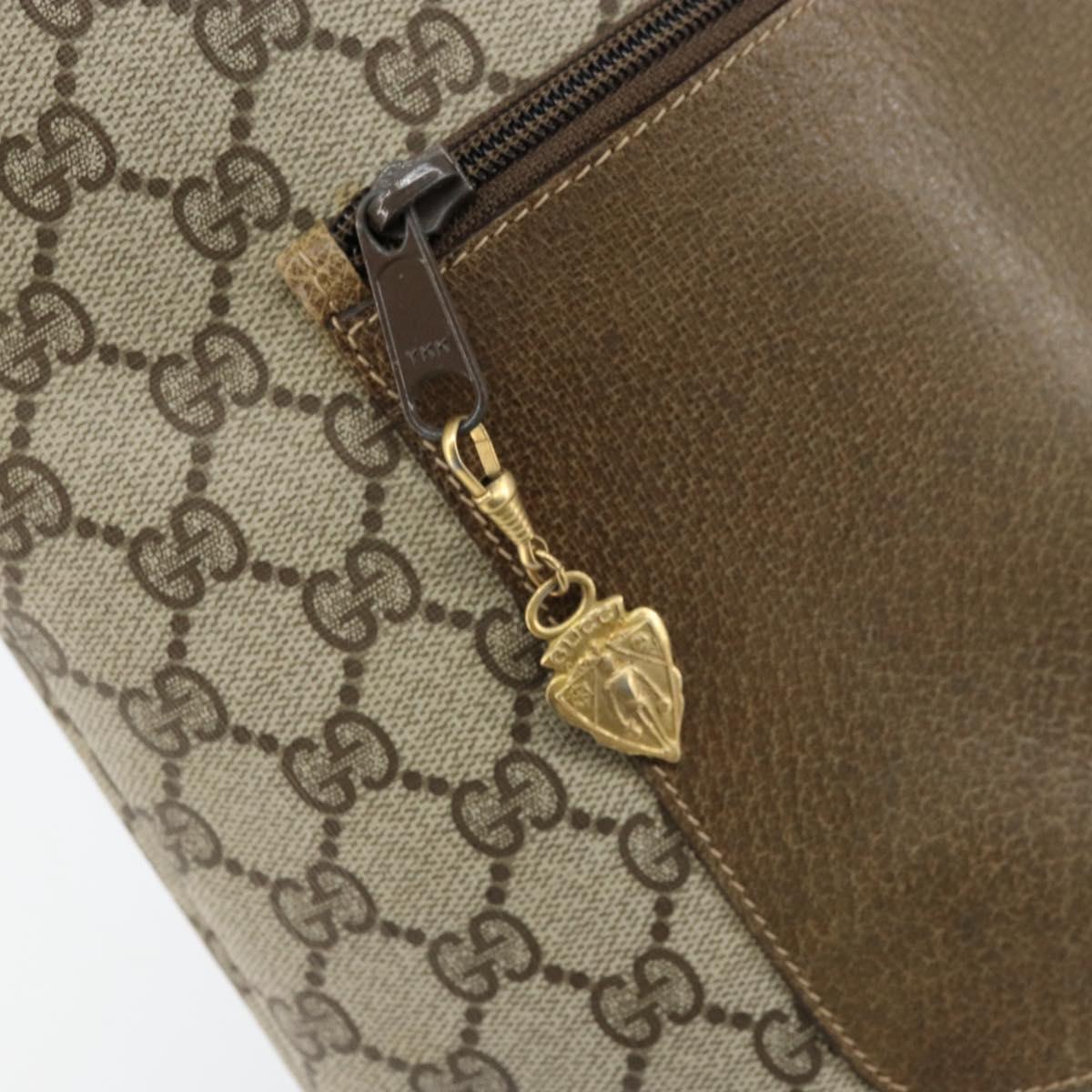 GUCCI GG Supreme Tote Bag PVC Beige Gold Auth gh1804