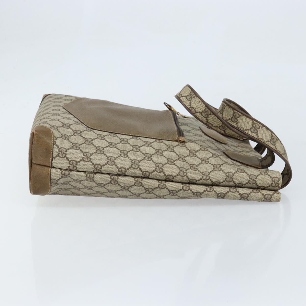 GUCCI GG Supreme Tote Bag PVC Beige Gold Auth gh1804