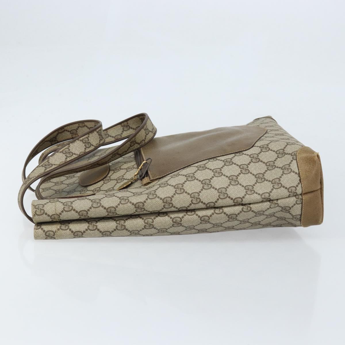 GUCCI GG Supreme Tote Bag PVC Beige Gold Auth gh1804