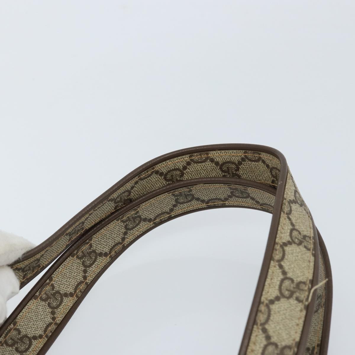GUCCI GG Supreme Tote Bag PVC Beige Gold Auth gh1804