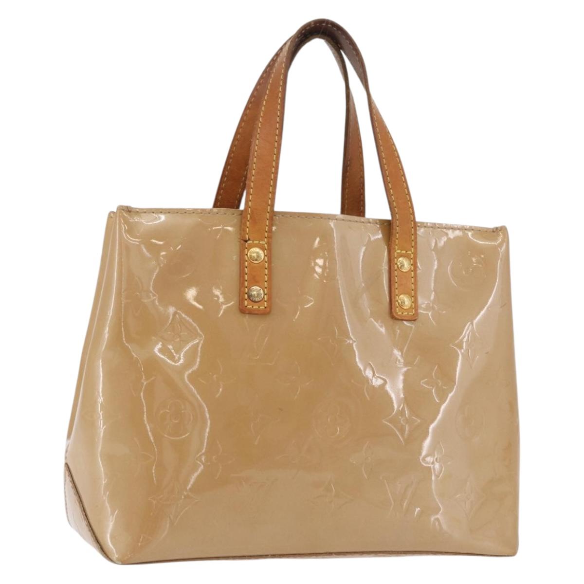 LOUIS VUITTON Monogram Vernis Reade PM Hand Bag Noisette M91334 LV Auth gh1805