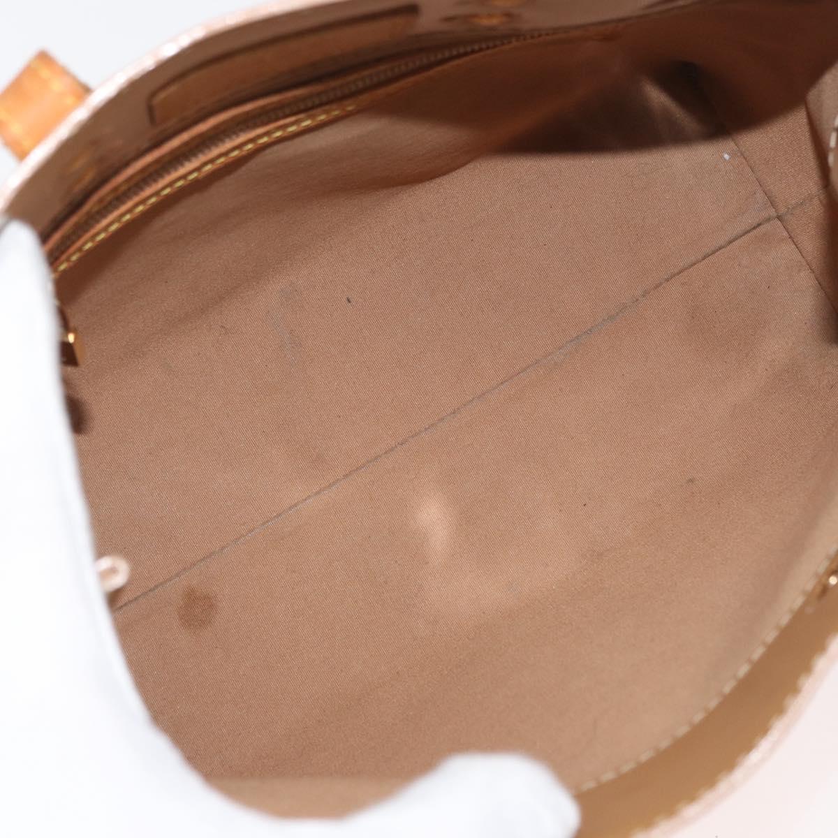 LOUIS VUITTON Monogram Vernis Reade PM Hand Bag Noisette M91334 LV Auth gh1805