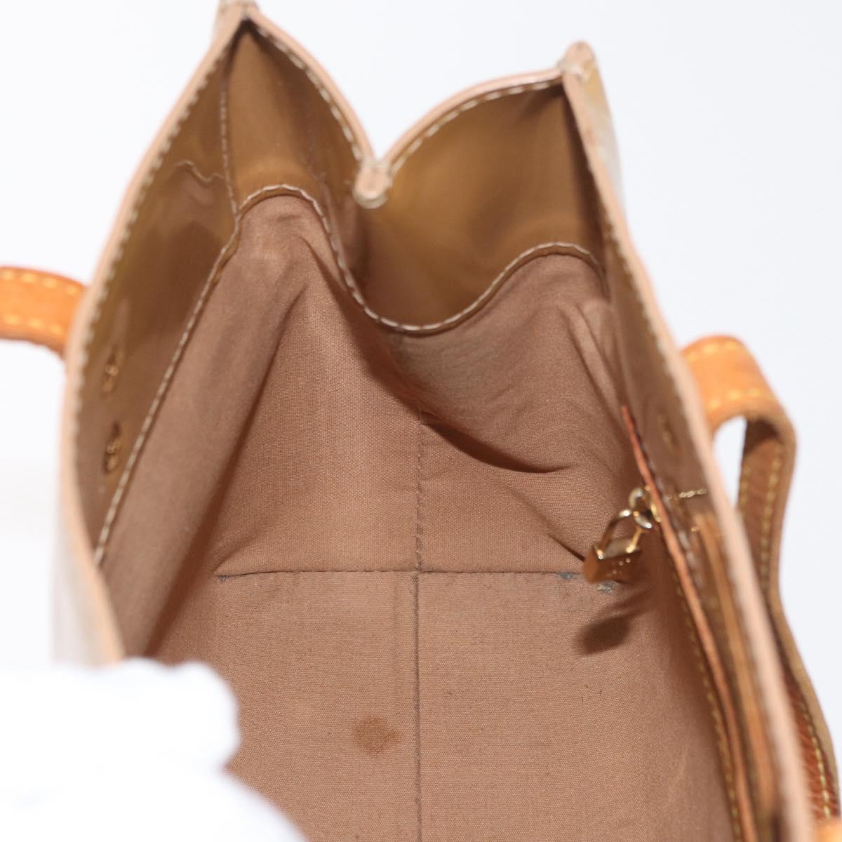 LOUIS VUITTON Monogram Vernis Reade PM Hand Bag Noisette M91334 LV Auth gh1805