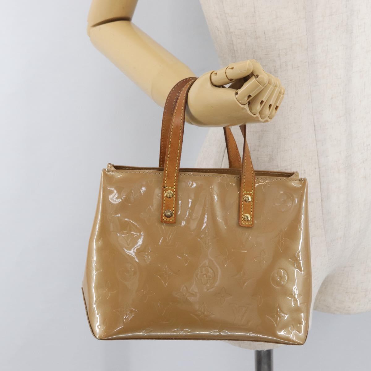 LOUIS VUITTON Monogram Vernis Reade PM Hand Bag Noisette M91334 LV Auth gh1805
