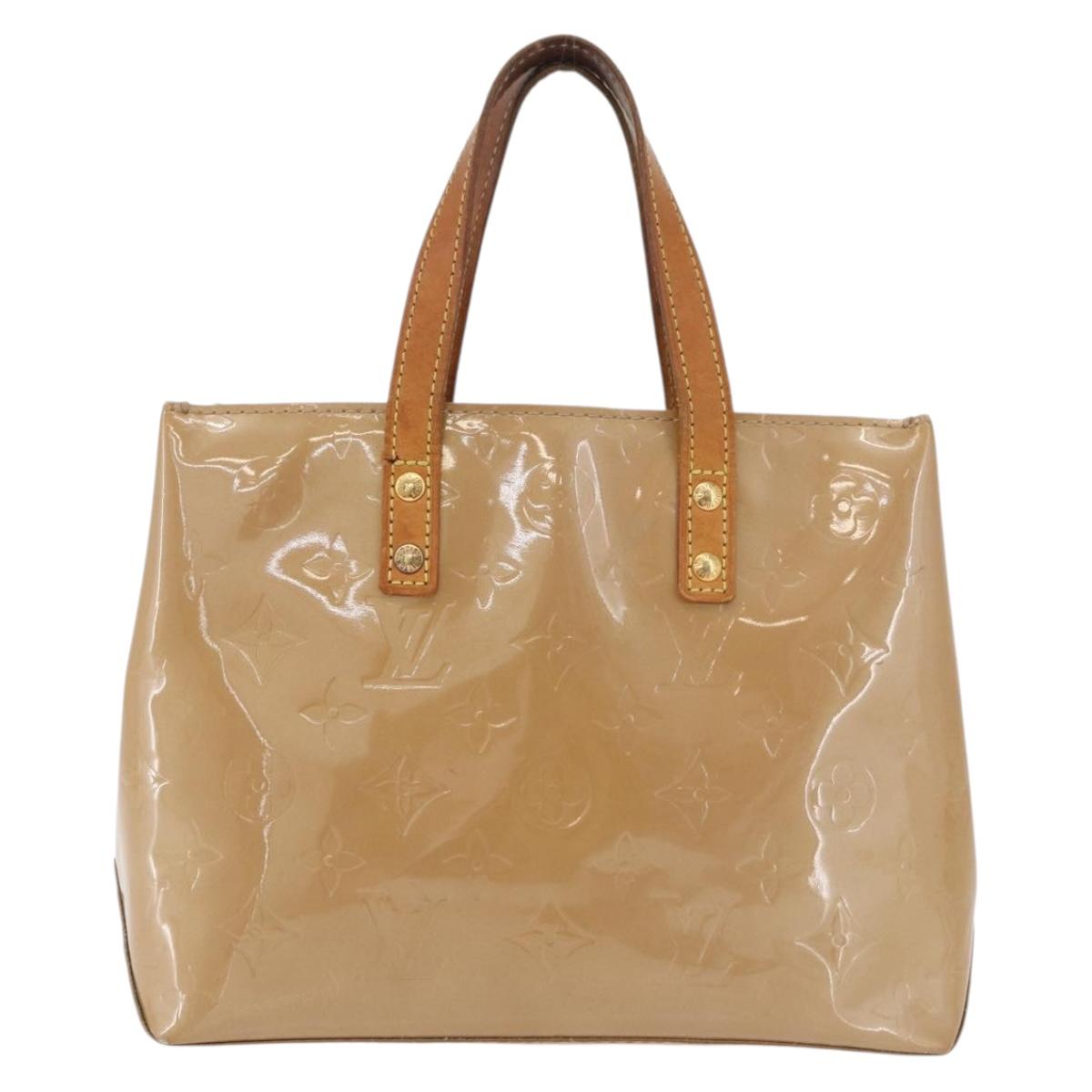 LOUIS VUITTON Monogram Vernis Reade PM Hand Bag Noisette M91334 LV Auth gh1805