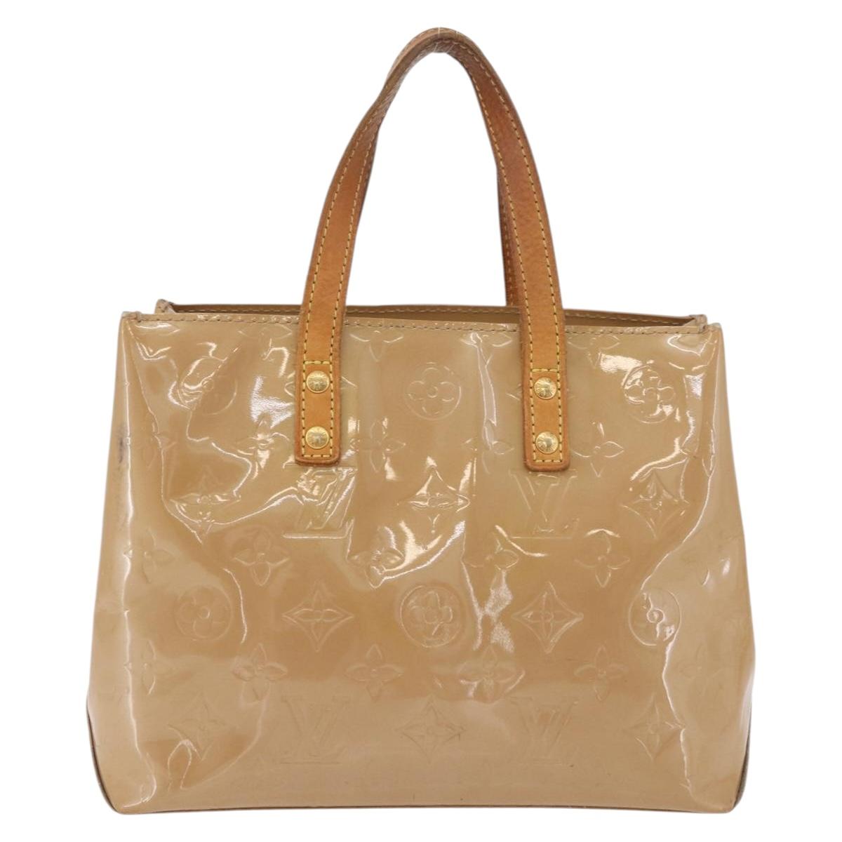 LOUIS VUITTON Monogram Vernis Reade PM Hand Bag Noisette M91334 LV Auth gh1805
