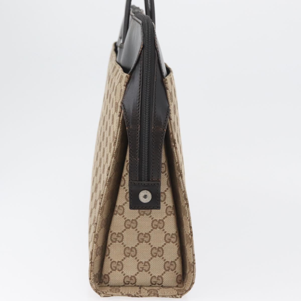 GUCCI GG Canvas Business Bag Beige Silver 015 3707 Auth gh1806