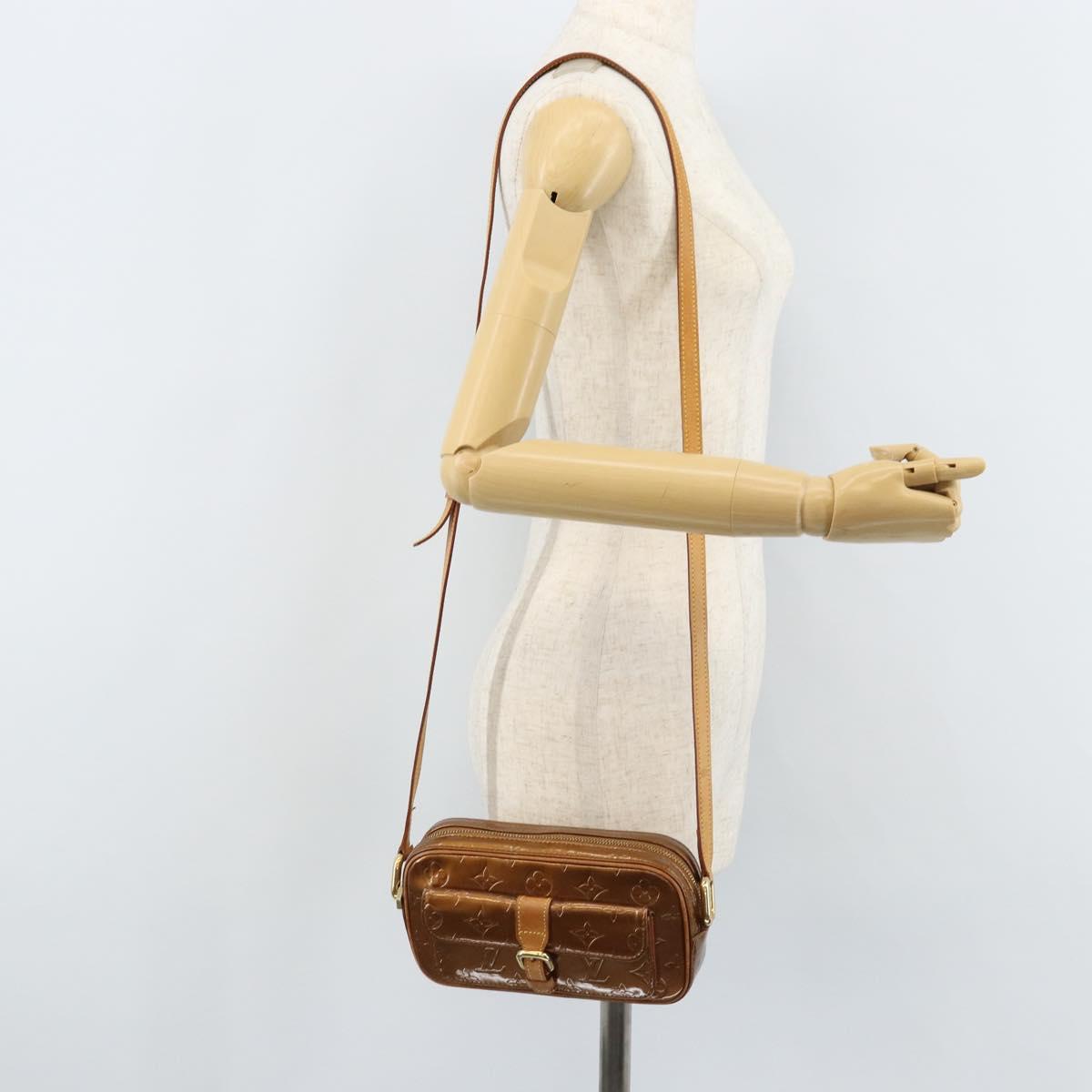 LOUIS VUITTON Monogram Vernis Christy MM Shoulder Bag Bronze M91109 Auth gh1807