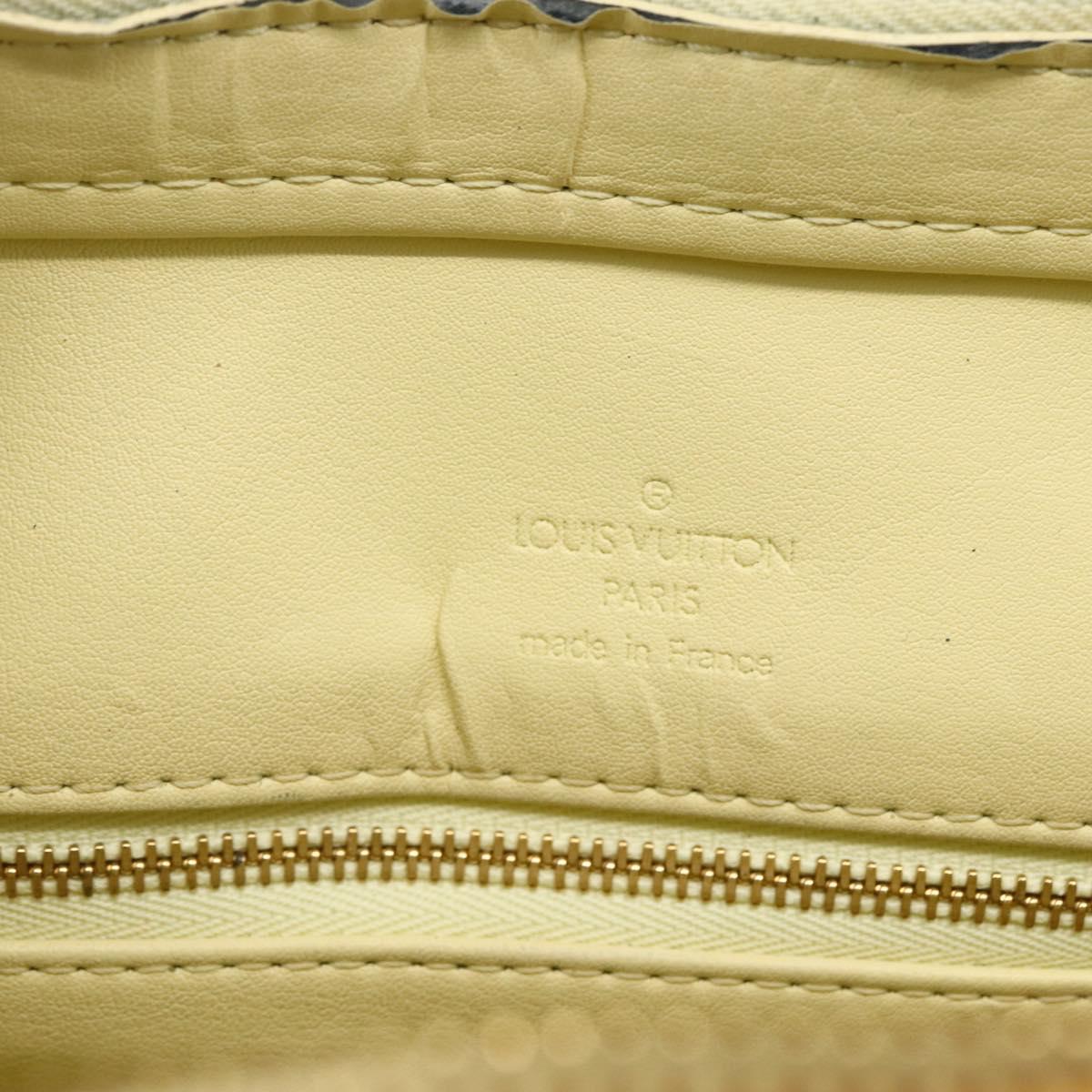 LOUIS VUITTON Monogram Vernis Houston Hand Bag Lime Yellow M91055 LV Auth gh1810