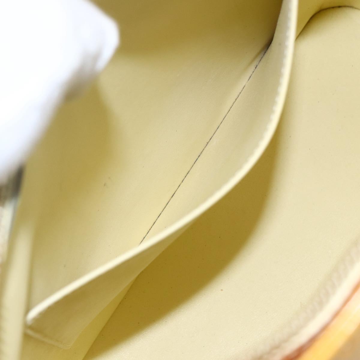 LOUIS VUITTON Monogram Vernis Houston Hand Bag Lime Yellow M91055 LV Auth gh1810