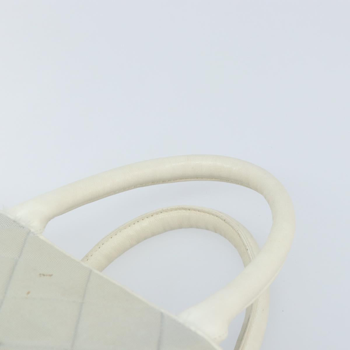 CHANEL Matelasse Hand Bag Canvas Gray Silver CC Auth gh1814