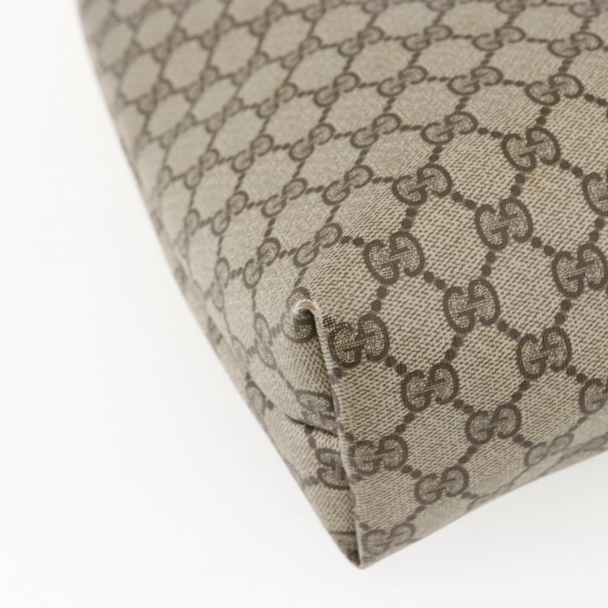 GUCCI GG Supreme Web Sherry Line Tote Bag PVC Beige Gold Auth gh1816